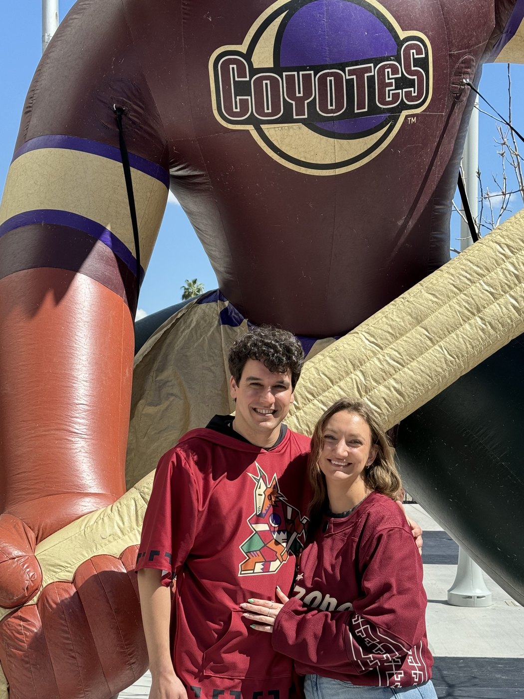 Michael and Alyssa in Arizona Coyotes gear