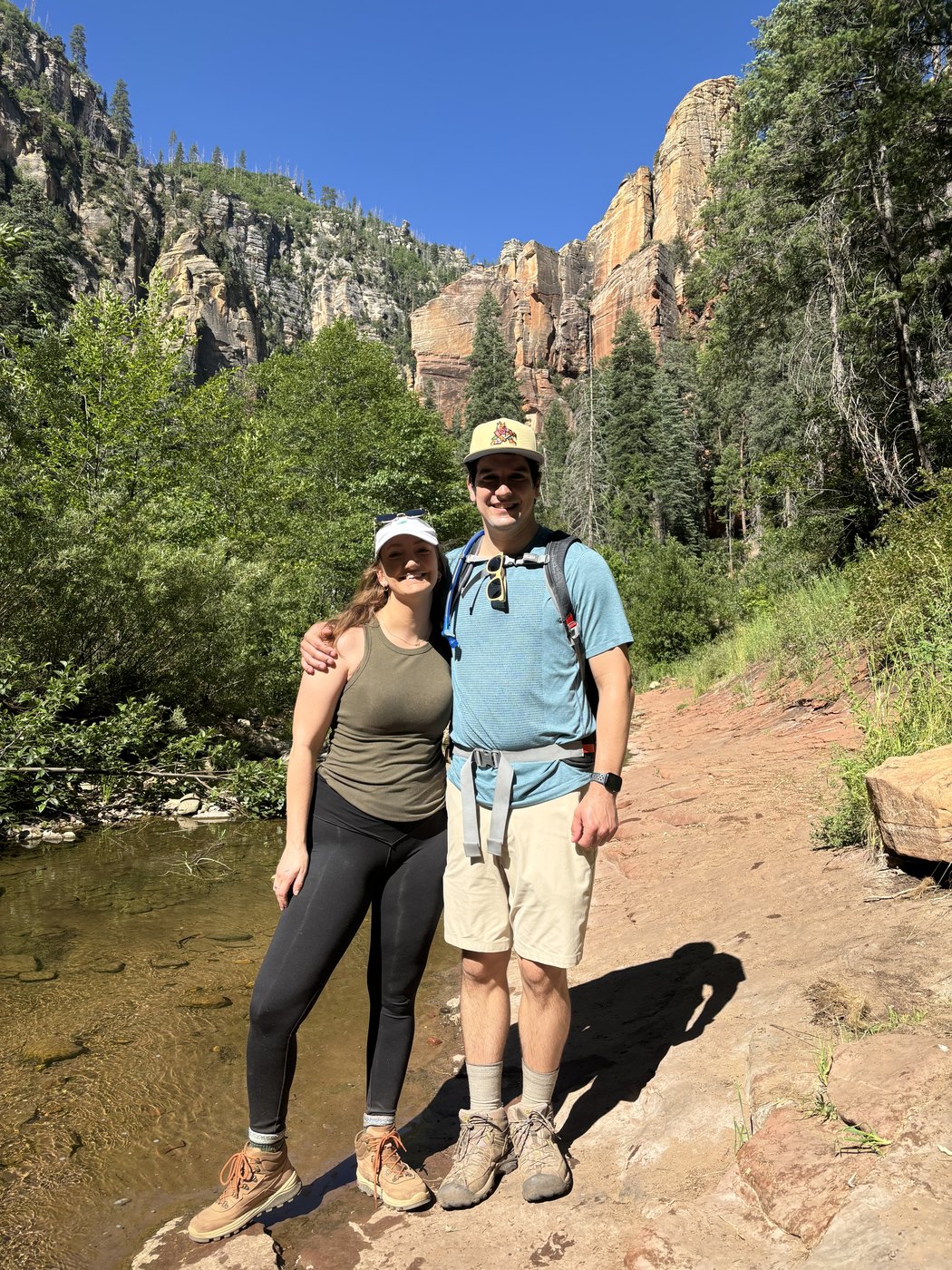 Michael and Alyssa together on a mountain hike